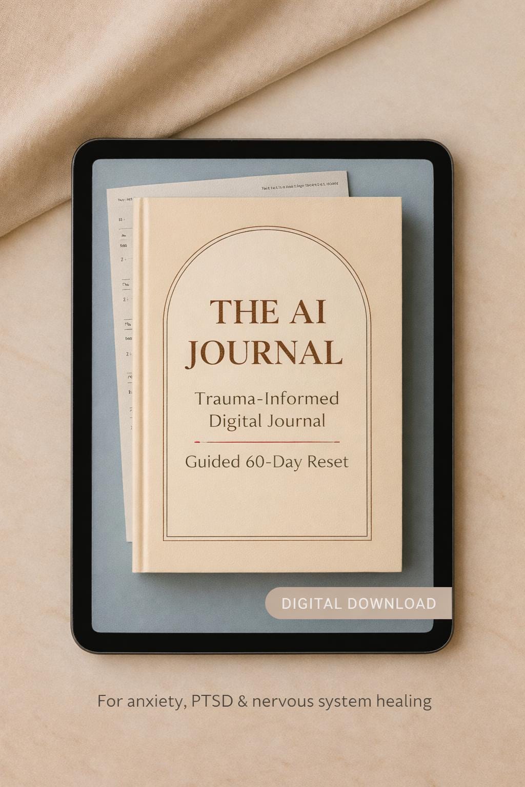 The AI Journal: 60 Days of Guided Reflection cover mockup