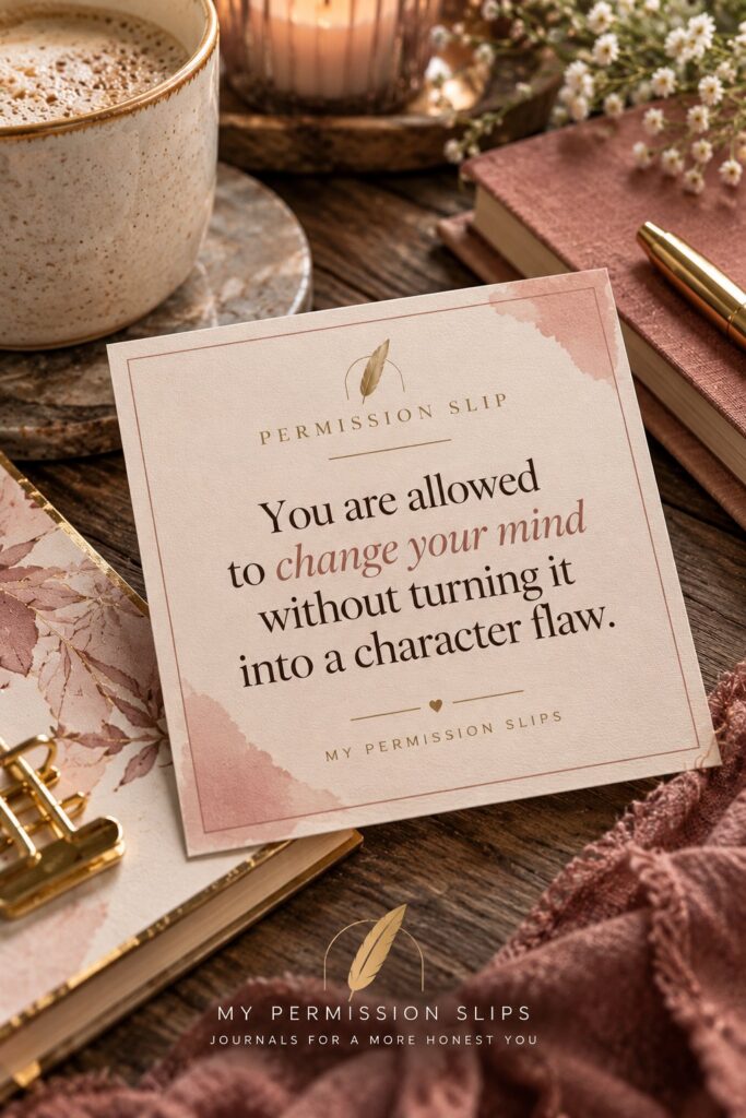 Permission Slip card: you are allowed to change your mind without turning it into a character flaw