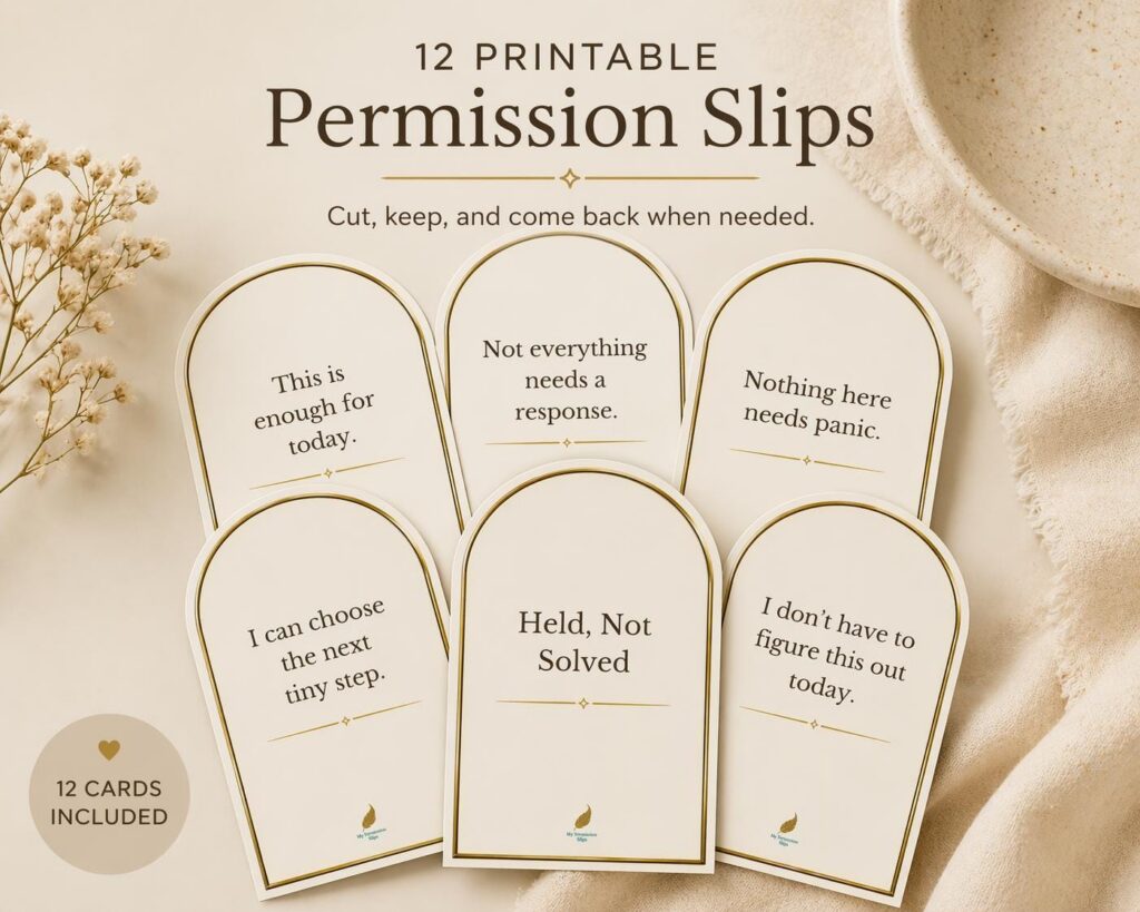 Printed Permission Slips cards fanned out